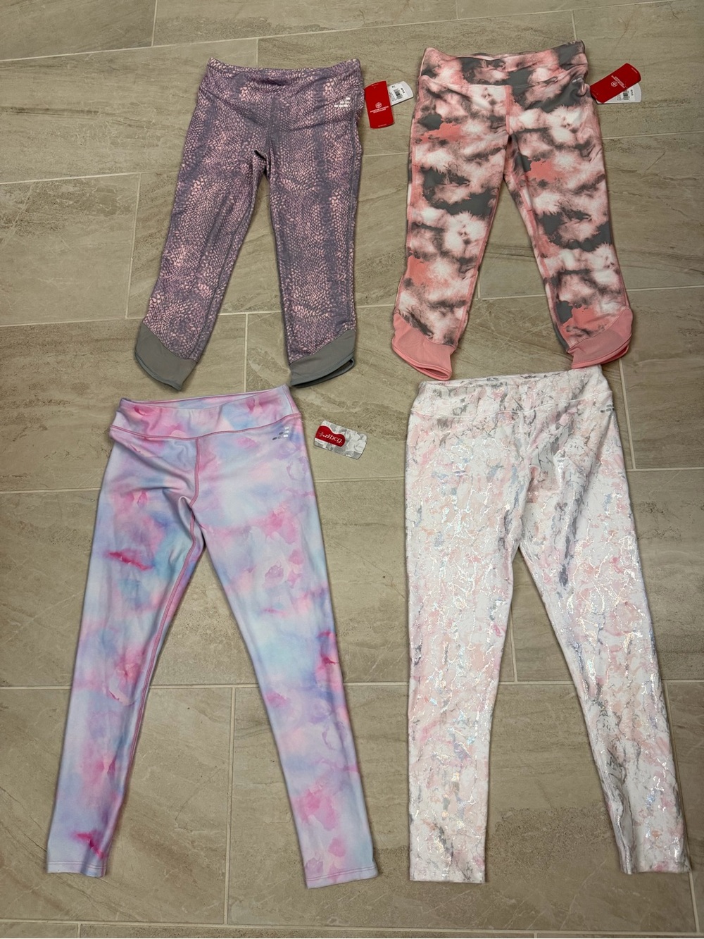 Girls' Pink & Purple Tie-Dye Leggings - Soft Active Bottoms